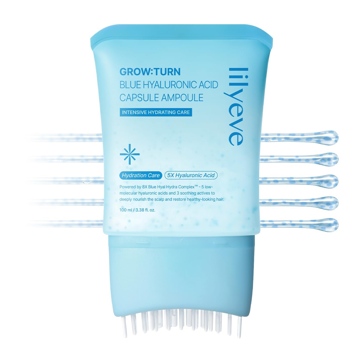 Lilyeve Grow Turn Blue Hyaluronic Acid Capsule Ampoule with scalp applicator
